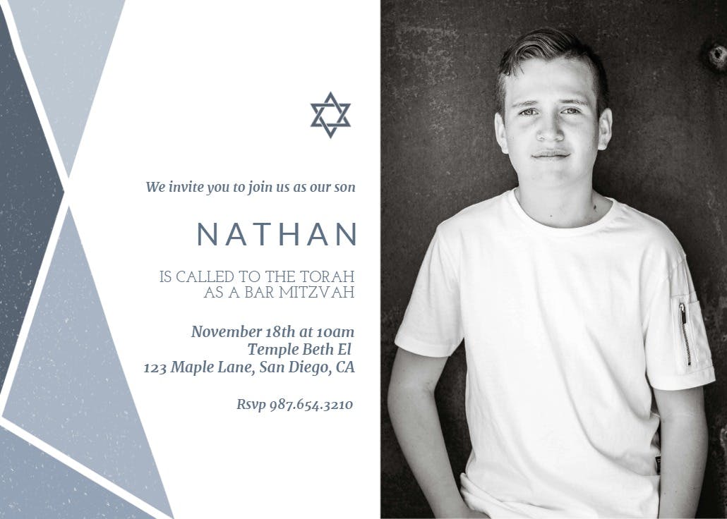 Geometric - bar & bat mitzvah invitation